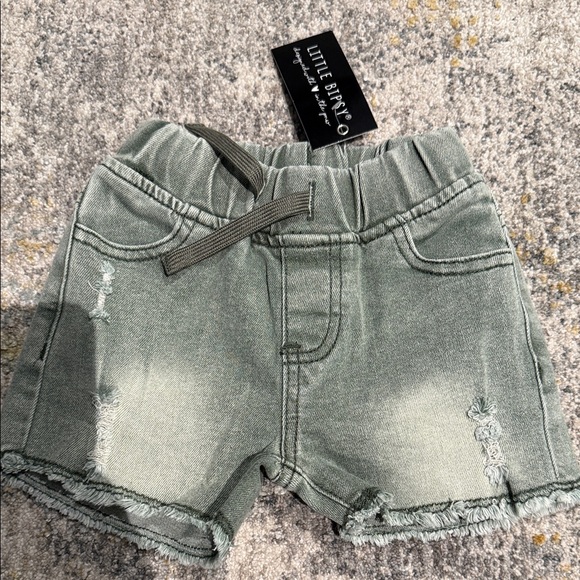 Little Bipsy Other - Little Bipsy Green Distressed Kids Shorts